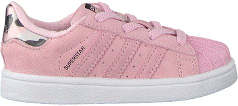 Zwarte, roze adidas Superstar sneakers kopen 